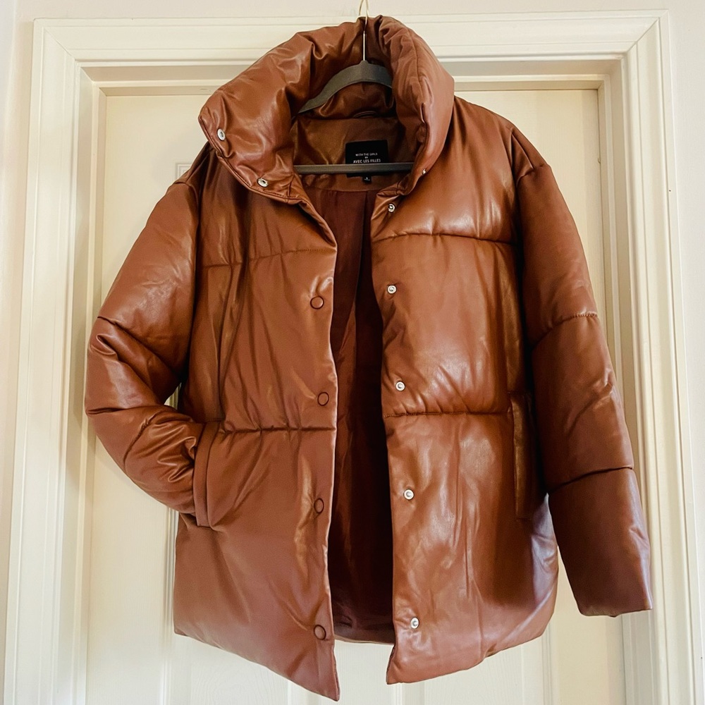 Avec Les Filles Faux Leather Puffer - Picture 4 of 8